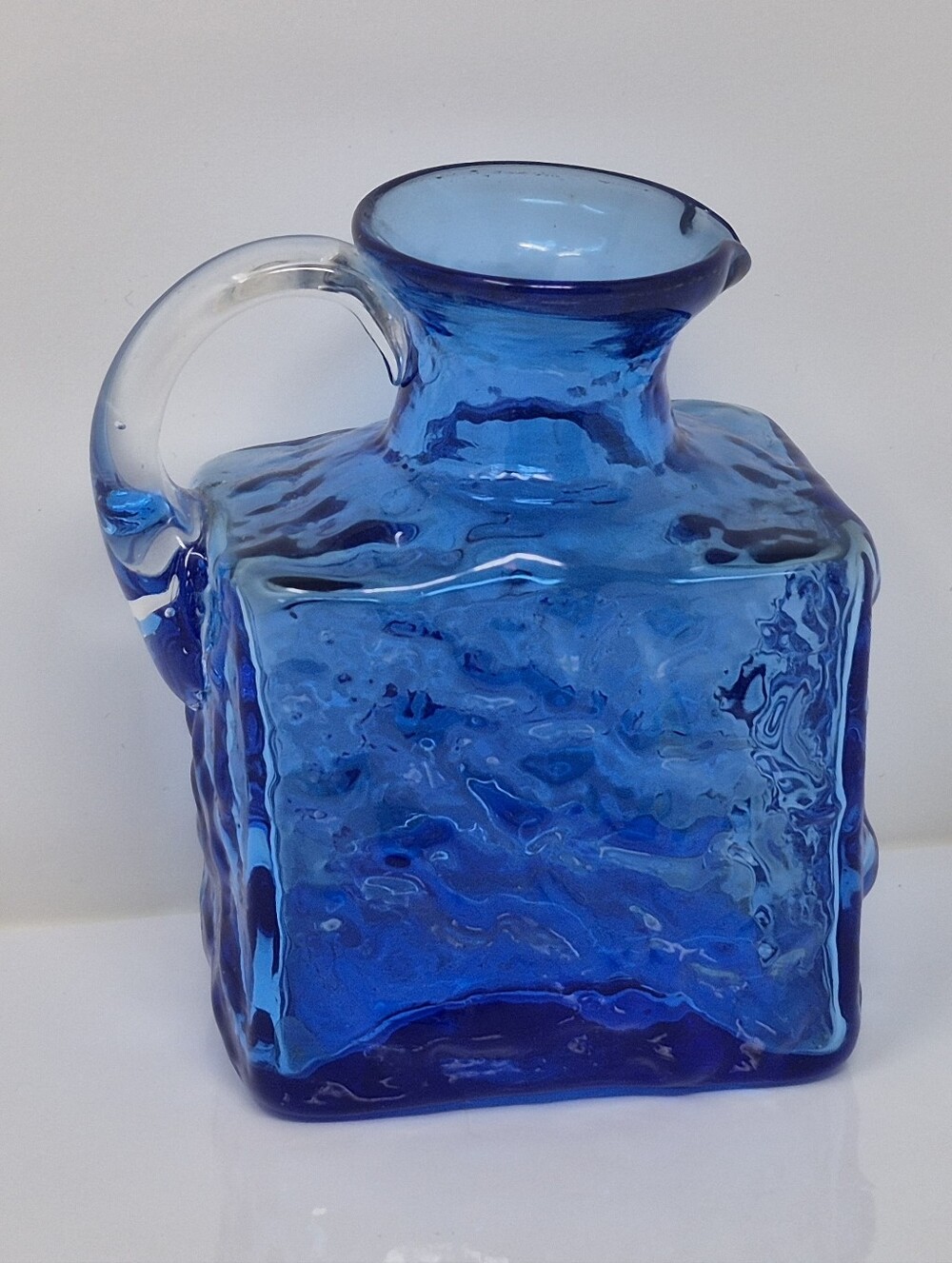 Vintage Hand Blown Cobalt Blue Mini Pitcher